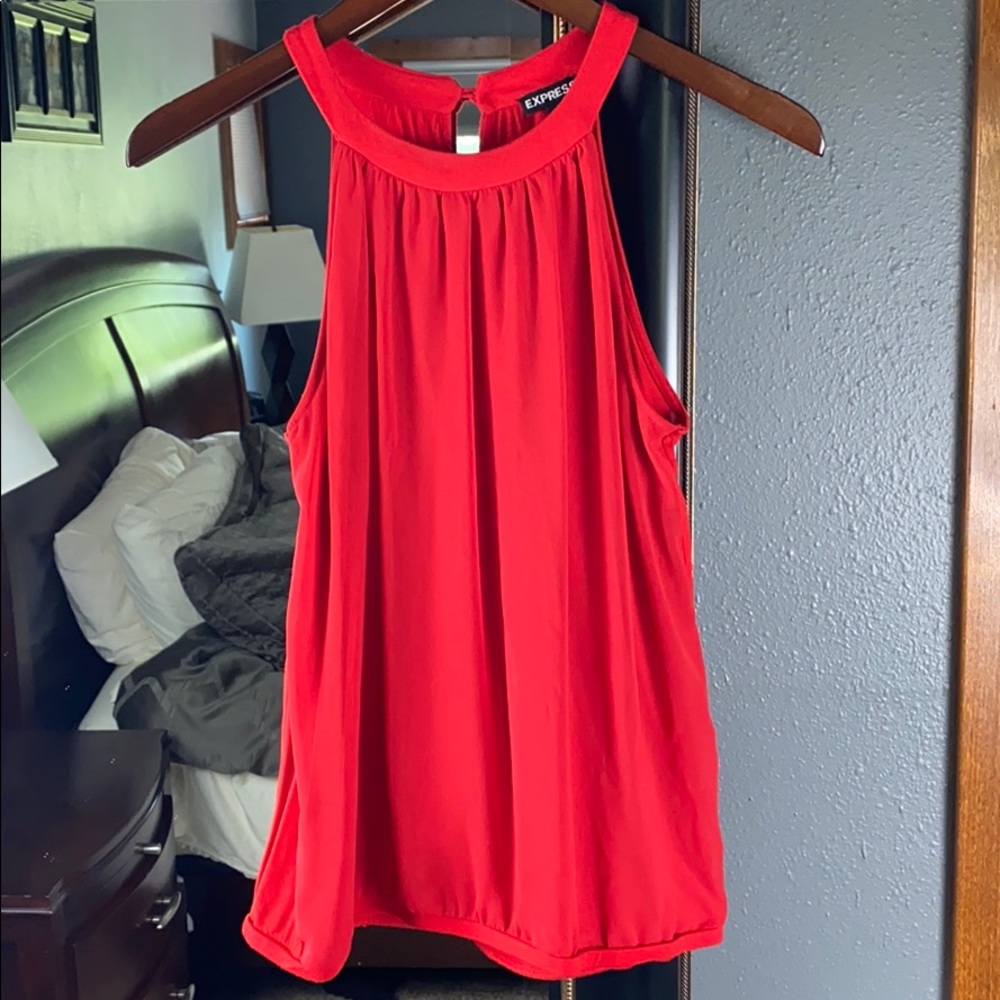 Express Red Knit Sleeveless Top, Small